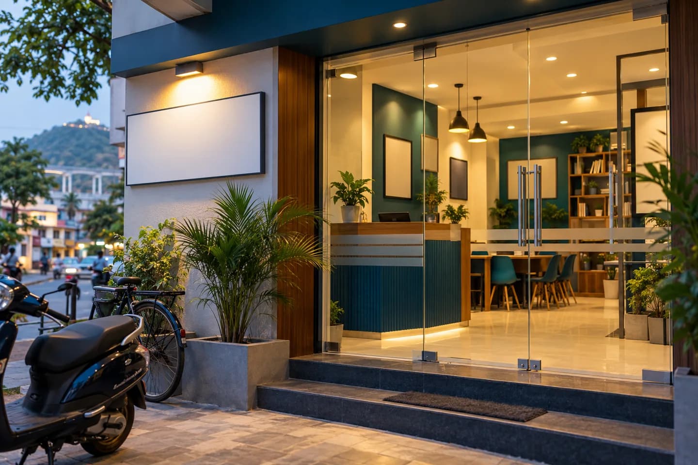 Illustrative training institute entrance; actual office photo to confirm